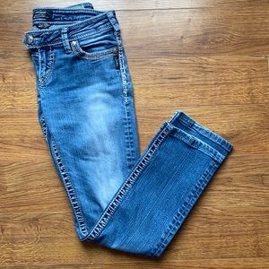 Silver jeans size 29 w 33 length low rise Tuesday baby boot